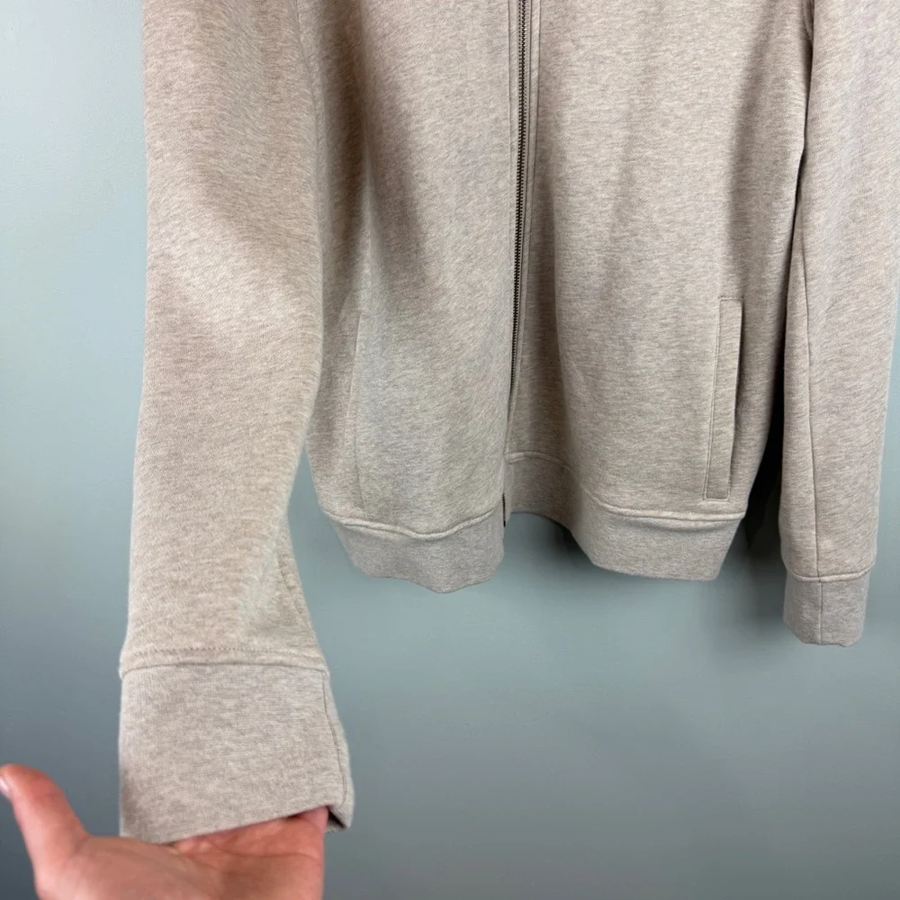 Banana Republic Men's Oatmeal Beige Zip-Up Sweater Jacket size Medium Preppy